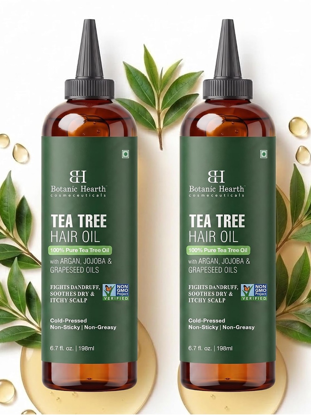 Botanic Hearth Tea Tree Hair Oil For Hair Growth - 6.7 Fl oz Set of 2